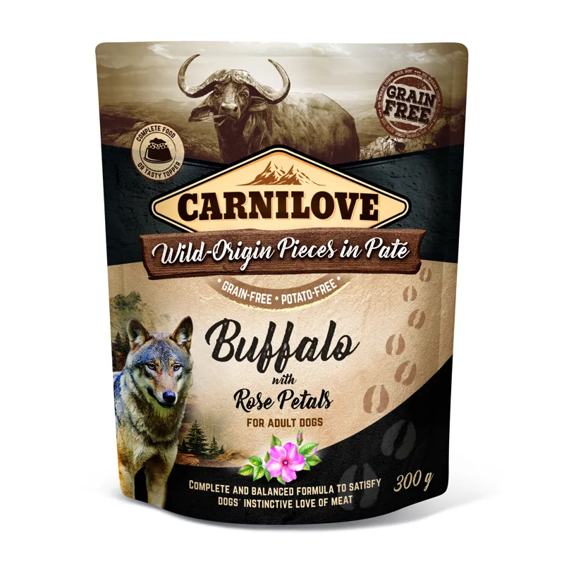 Carnilove Dog Pouch Buffalo with Rose Petals 300g
